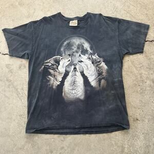 Three wolves howling at the moon XL the mountain